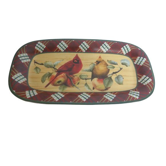 Vintage Lenox Winter Greetings By Catherine McClung Tartan Rectangle Platter - Picture 5 of 5